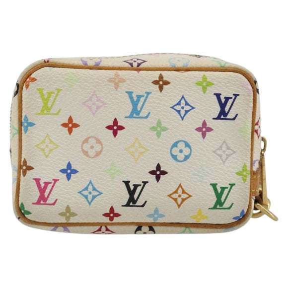 LOUIS VUITTON Monogram Multicolor Trousse Wapity Pouch White M58033 Auth BAZ880A