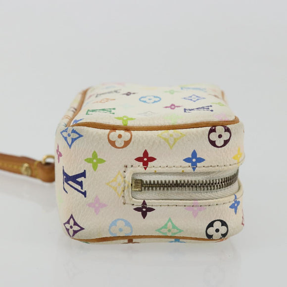 LOUIS VUITTON Monogram Multicolor Trousse Wapity Pouch White M58033 Auth BAZ880A
