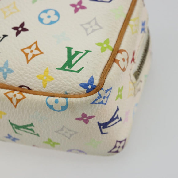 LOUIS VUITTON Monogram Multicolor Trousse Wapity Pouch White M58033 Auth BAZ880A