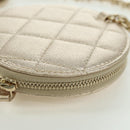 CHANEL Matelasse Air Pods Case & Coin Purse Lamb Skin Gold CC Auth BAZ881SAM-11