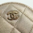 CHANEL Matelasse Air Pods Case & Coin Purse Lamb Skin Gold CC Auth BAZ881SAM-12