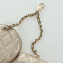 CHANEL Matelasse Air Pods Case & Coin Purse Lamb Skin Gold CC Auth BAZ881SAM-19