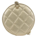 CHANEL Matelasse Air Pods Case & Coin Purse Lamb Skin Gold CC Auth BAZ881SAM-3