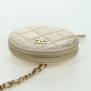 CHANEL Matelasse Air Pods Case & Coin Purse Lamb Skin Gold CC Auth BAZ881SAM-6