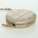 CHANEL Matelasse Air Pods Case & Coin Purse Lamb Skin Gold CC Auth BAZ881SAM-7