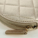CHANEL Matelasse Air Pods Case & Coin Purse Lamb Skin Gold CC Auth BAZ881SAM-8