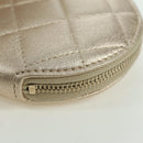 CHANEL Matelasse Air Pods Case & Coin Purse Lamb Skin Gold CC Auth BAZ881SAM-9