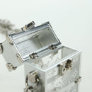 LOUIS VUITTON Trunk Box Pouch Bag metal Silver M00752 LV Auth BAZ882SAM-9