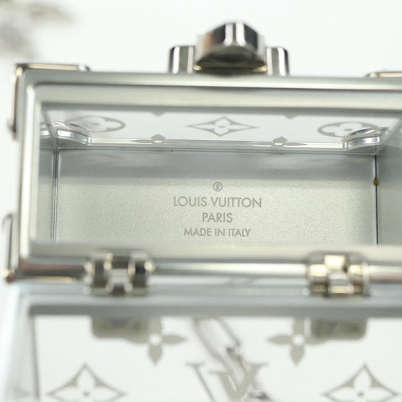 LOUIS VUITTON Trunk Box Pouch Bag metal Silver M00752 LV Auth BAZ882SAM