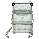 LOUIS VUITTON Trunk Box Pouch Bag metal Silver M00752 LV Auth BAZ882SAM-2