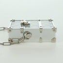 LOUIS VUITTON Trunk Box Pouch Bag metal Silver M00752 LV Auth BAZ882SAM-3