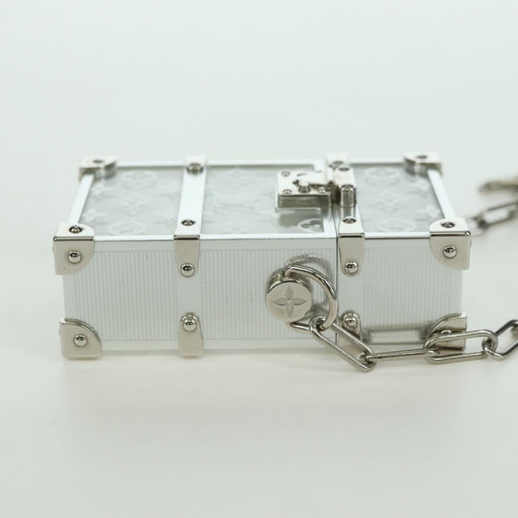 LOUIS VUITTON Trunk Box Pouch Bag metal Silver M00752 LV Auth BAZ882SAM