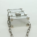 LOUIS VUITTON Trunk Box Pouch Bag metal Silver M00752 LV Auth BAZ882SAM-6