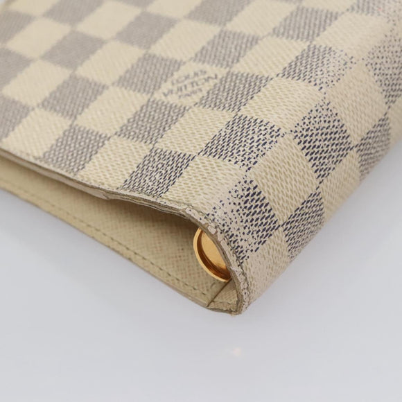 LOUIS VUITTON Damier Azur Agenda MM Day Planner Cover R20707 LV Auth BD009