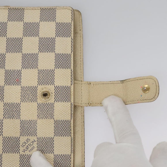 LOUIS VUITTON Damier Azur Agenda MM Day Planner Cover R20707 LV Auth BD009