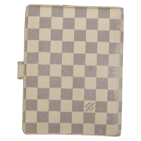 LOUIS VUITTON Damier Azur Agenda MM Day Planner Cover R20707 LV Auth BD009