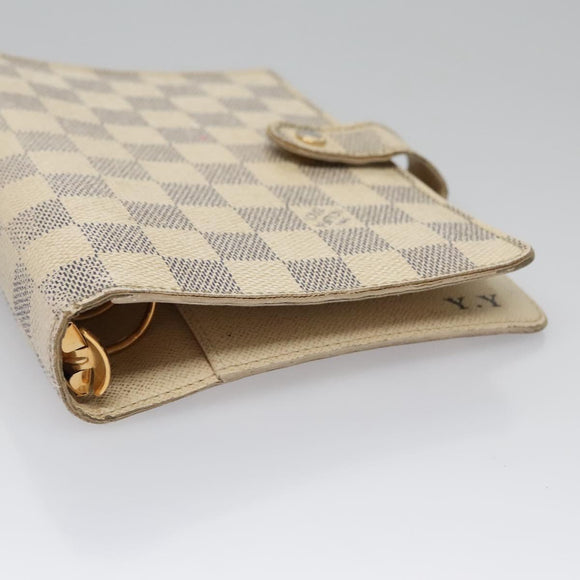 LOUIS VUITTON Damier Azur Agenda MM Day Planner Cover R20707 LV Auth BD009