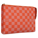 LOUIS VUITTON Damier Color Elemon Clutch Bag Orange Pimon N41299 LV Auth BD015-1