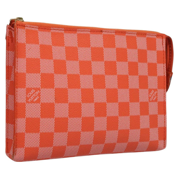 LOUIS VUITTON Damier Color Elemon Clutch Bag Orange Pimon N41299 LV Auth BD015
