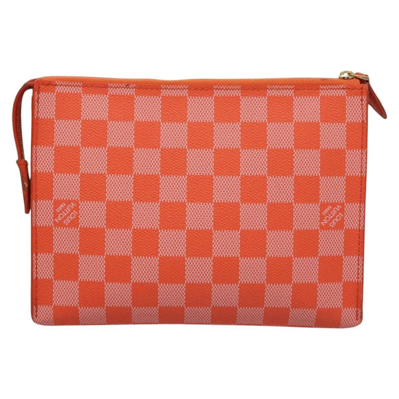 LOUIS VUITTON Damier Color Elemon Clutch Bag Orange Pimon N41299 LV Auth BD015