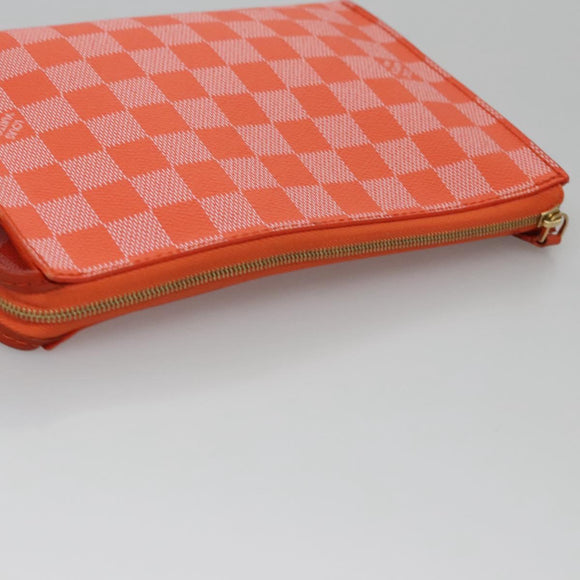 LOUIS VUITTON Damier Color Elemon Clutch Bag Orange Pimon N41299 LV Auth BD015