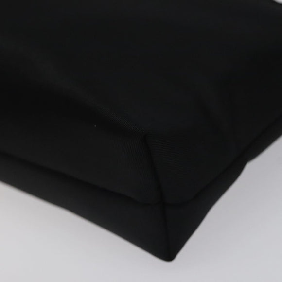 Burberrys Nova Check Blue Label Accessory Pouch Nylon Black Silver Auth BD023