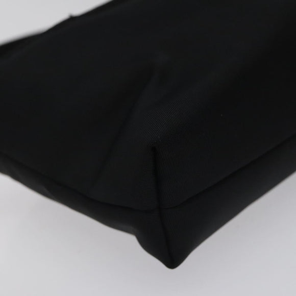 Burberrys Nova Check Blue Label Accessory Pouch Nylon Black Silver Auth BD023