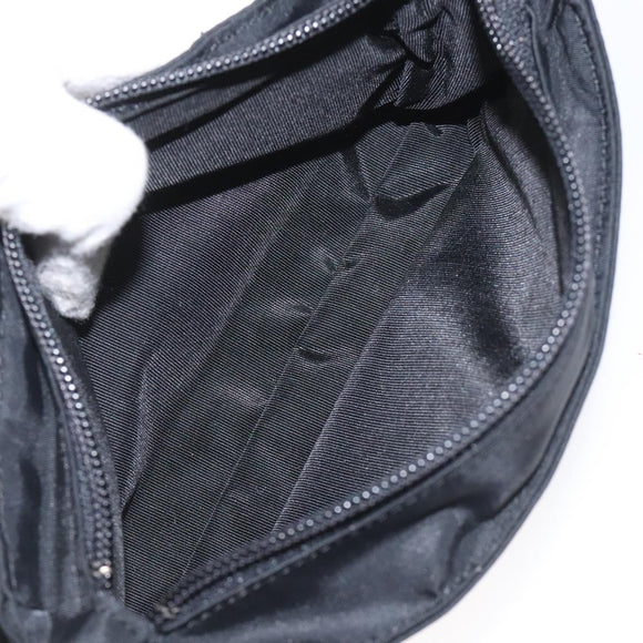 Burberrys Nova Check Blue Label Accessory Pouch Nylon Black Silver Auth BD023