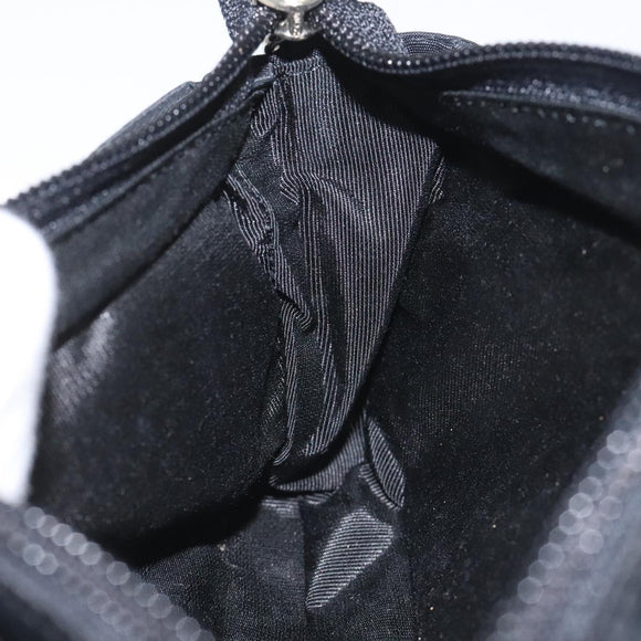 Burberrys Nova Check Blue Label Accessory Pouch Nylon Black Silver Auth BD023