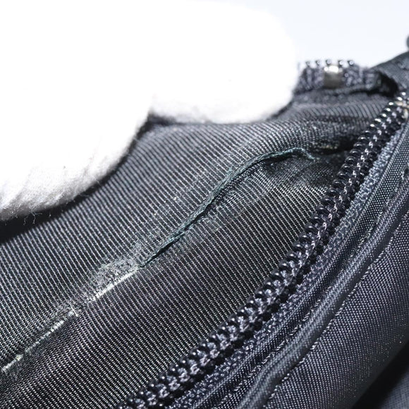 Burberrys Nova Check Blue Label Accessory Pouch Nylon Black Silver Auth BD023