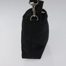 Burberrys Nova Check Blue Label Accessory Pouch Nylon Black Silver Auth BD023-4