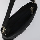 Burberrys Nova Check Blue Label Accessory Pouch Nylon Black Silver Auth BD023-6