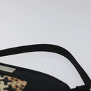 Burberrys Nova Check Blue Label Accessory Pouch Nylon Black Silver Auth BD023-8