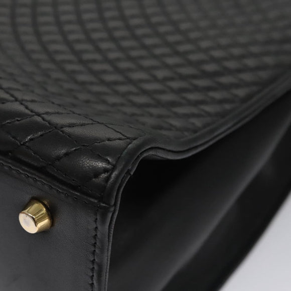 BALLY Hand Bag Leather Black Gold Auth BD031