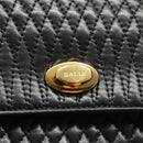 BALLY Hand Bag Leather Black Gold Auth BD031-17