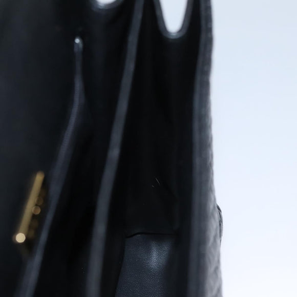 BALLY Hand Bag Leather Black Gold Auth BD031