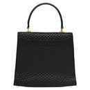 BALLY Hand Bag Leather Black Gold Auth BD031-3