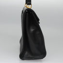 BALLY Hand Bag Leather Black Gold Auth BD031-4