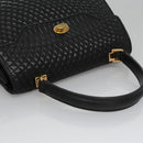 BALLY Hand Bag Leather Black Gold Auth BD031-6