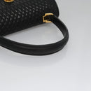 BALLY Hand Bag Leather Black Gold Auth BD031-7