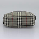 Burberrys Nova Check Shoulder Bag PVC Leather Gray Gold Auth BD032-5