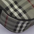 Burberrys Nova Check Shoulder Bag PVC Leather Gray Gold Auth BD032-14