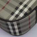 Burberrys Nova Check Shoulder Bag PVC Leather Gray Gold Auth BD032-15