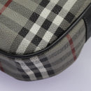 Burberrys Nova Check Shoulder Bag PVC Leather Gray Gold Auth BD032-17