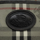 Burberrys Nova Check Shoulder Bag PVC Leather Gray Gold Auth BD032-18