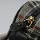 Burberrys Nova Check Shoulder Bag PVC Leather Gray Gold Auth BD032-11