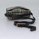 Burberrys Nova Check Shoulder Bag PVC Leather Gray Gold Auth BD032-7