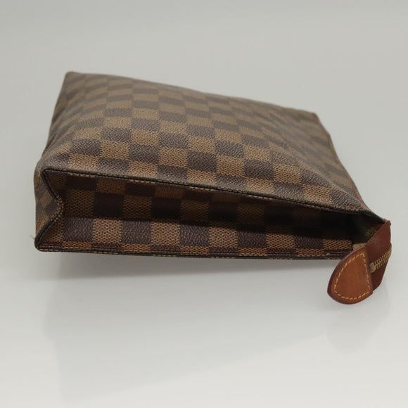 LOUIS VUITTON Damier Ebene Posh Toilette 26 Pouch N47543 LV Auth BD042