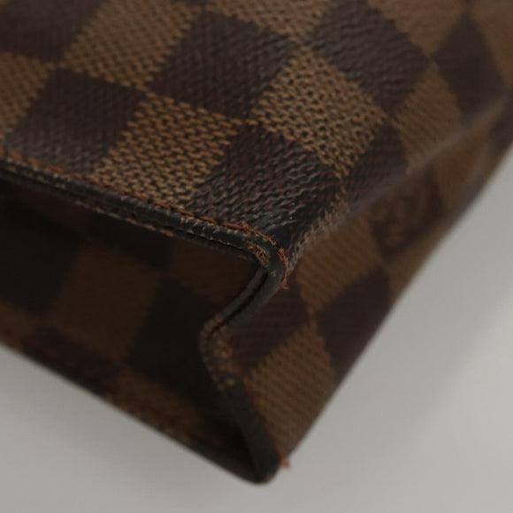 LOUIS VUITTON Damier Ebene Posh Toilette 26 Pouch N47543 LV Auth BD042
