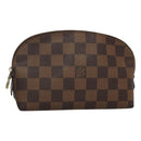 LOUIS VUITTON Damier Ebene Pochette Cosmetic PM Pouch N47516 LV Auth BD043-1